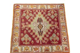 Surface texture of 2000s Shiraz rug with natural Wool and intricate pattern