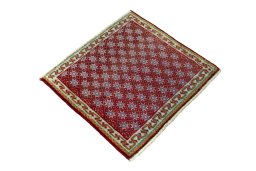 Close-up detail of 2000s Shiraz rug from Iran / Persia showing Wool weave