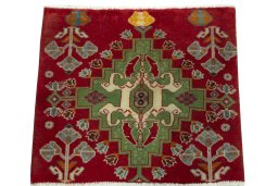 Surface texture of 2000s Shiraz rug with natural Wool and intricate pattern