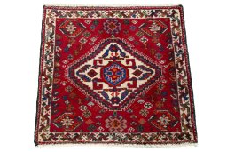 Surface texture of 2000s Shiraz rug with natural Wool and intricate pattern