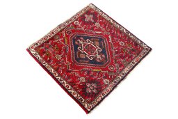 Close-up detail of 2000s Shiraz rug from Iran / Persia showing Wool weave