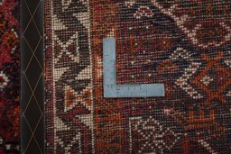 Close-up detail of 1970s Shiraz rug from Iran / Persia showing Wool weave