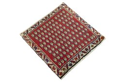 Close-up detail of 2000s Shiraz rug from Iran / Persia showing Wool weave