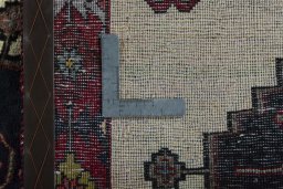 Close-up detail of 2000s Shiraz rug from Iran / Persia showing Wool weave