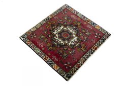 Close-up detail of 2000s Shiraz rug from Iran / Persia showing Wool weave