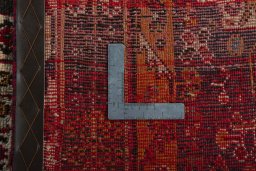 Surface texture of 2000s Shiraz rug with natural Wool and intricate pattern