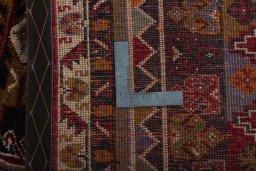 Close-up detail of 2000s Shiraz rug from Iran / Persia showing Wool weave