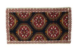 Full view of 2000s Shiraz rug from Iran / Persia, 50 × 92 cm in Blue tones