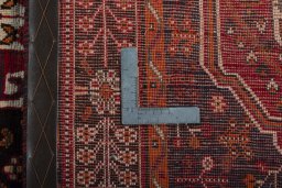 Surface texture of 2000s Shiraz rug with natural Wool and intricate pattern