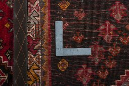 Close-up detail of 2000s Shiraz rug from Iran / Persia showing Wool weave