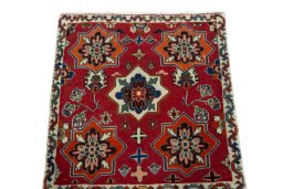 Surface texture of 2000s Shiraz rug with natural Wool and intricate pattern