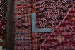 Close-up detail of 2000s Shiraz rug from Iran / Persia showing Wool weave