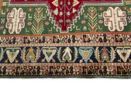 Full view of 2000s Shiraz rug from Iran / Persia, 290 × 210 cm in Red tones