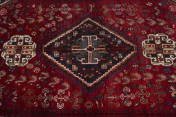 Central medallion detail of 1970s Shiraz rug from Iran / Persia