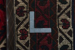 Surface texture of 2000s Shiraz rug with natural Wool and intricate pattern