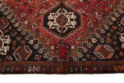 Central medallion detail of 1970s Shiraz rug from Iran / Persia