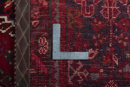 Close-up detail of 1970s Shiraz rug from Iran / Persia showing Wool weave
