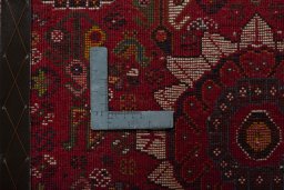 Surface texture of 2000s Shiraz rug with natural Wool and intricate pattern