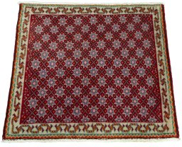 Surface texture of 2000s Shiraz rug with natural Wool and intricate pattern