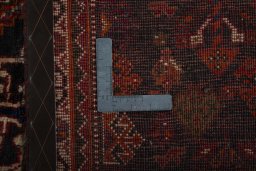 Close-up detail of 2000s Shiraz rug from Iran / Persia showing Wool weave