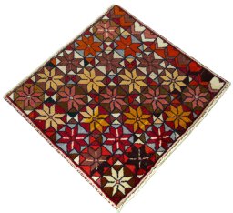 Close-up detail of 2000s Shiraz rug from Iran / Persia showing Wool weave