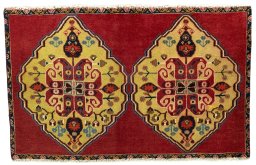 Full view of 2000s Shiraz rug from Iran / Persia, 57 × 94 cm in Multi Color tones
