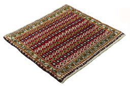 Close-up detail of 2000s Shiraz rug from Iran / Persia showing Wool weave