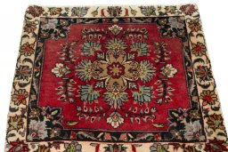 Surface texture of 2000s Shiraz rug with natural Wool and intricate pattern
