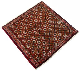 Close-up detail of 2000s Shiraz rug from Iran / Persia showing Wool weave