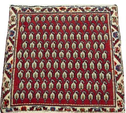 Surface texture of 2000s Shiraz rug with natural Wool and intricate pattern