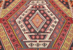 Surface texture of 1950s Sirjan rug with natural Wool and intricate pattern