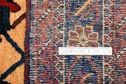 Close-up detail of 1970s Sirjan rug from Iran / Persia showing Wool weave