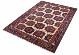 Close-up detail of 1970s Sirjan rug from Iran / Persia showing Wool weave