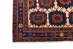 Full view of 1970s Sirjan rug from Iran / Persia, 203 × 143 cm in Beige tones