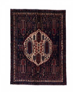 Full view of 2000s Sirjan rug from Iran / Persia, 210 × 154 cm in Blue tones