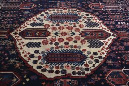 Central medallion detail of 2000s Sirjan rug from Iran / Persia