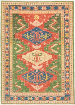 Full view of New Sultanabad rug from Afghanistan, 210 × 151 cm in Multi Color tones