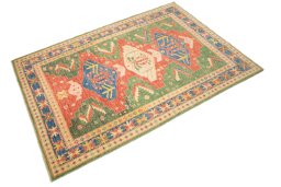 Close-up detail of New Sultanabad rug from Afghanistan showing Wool weave