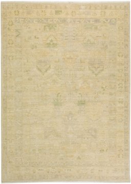 Full view of New Sultanabad rug from Afghanistan, 237 × 173 cm in Beige tones