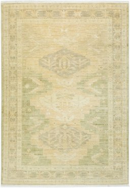 Full view of New Sultanabad rug from Afghanistan, 210 × 149 cm in Green tones