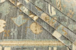 Full view of New Sultanabad rug from Iran / Persia, 246 × 204 cm in Gray tones