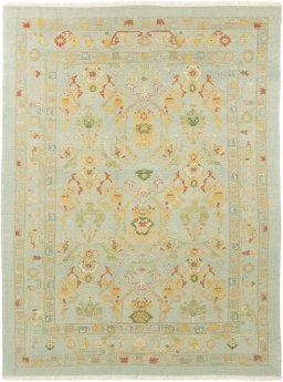 Full view of New Sultanabad rug from Afghanistan, 354 × 273 cm in Blue tones