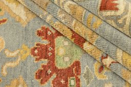 Close-up detail of New Sultanabad rug from Afghanistan showing Wool weave