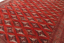 Central medallion detail of 2000s Torkaman rug from Iran / Persia