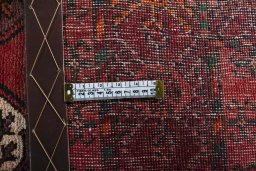 Close-up detail of 2000s Torkaman rug from Iran / Persia showing Wool weave