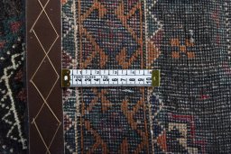 Close-up detail of 2000s Torkaman rug from Iran / Persia showing Wool weave