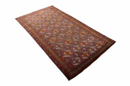 Close-up detail of 2000s Torkaman rug from Iran / Persia showing Wool weave