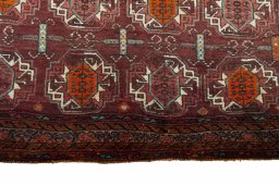 Central medallion detail of 2000s Torkaman rug from Iran / Persia