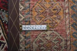 Close-up detail of 2000s Torkaman rug from Iran / Persia showing Wool weave