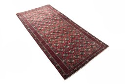 Close-up detail of 1970s Torkaman rug from Iran / Persia showing Wool weave